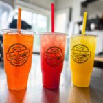 Three colorful spritzers